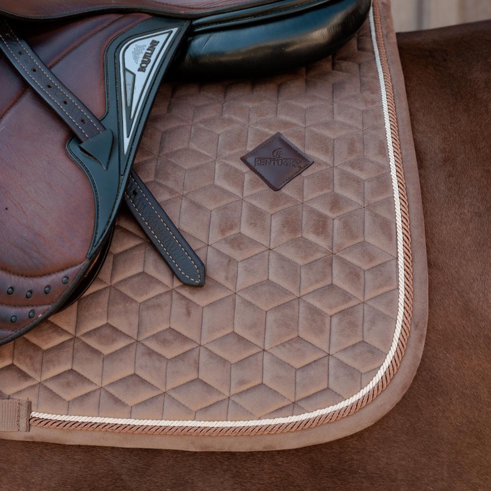 Tapis de selle velours beige pony 3/3