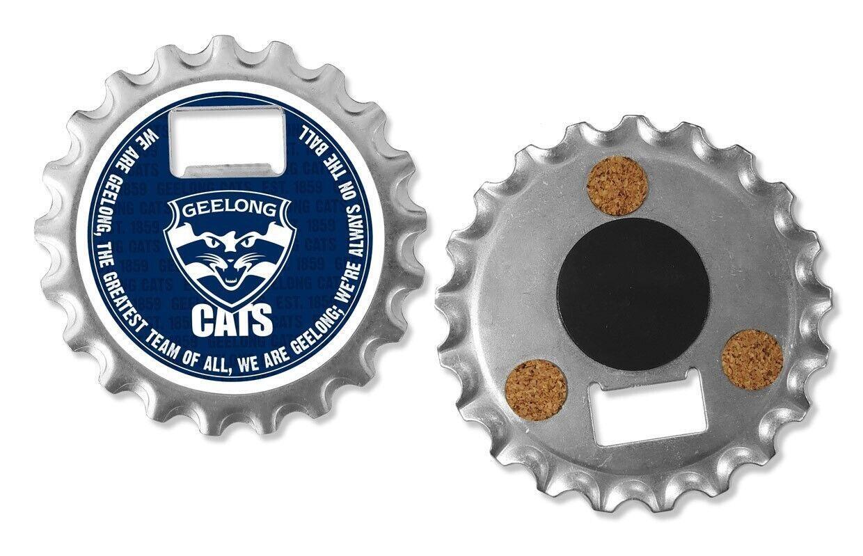 AFL Bottle Opener, Magnet & Coaster - Geelong Cats - Aussie Rules