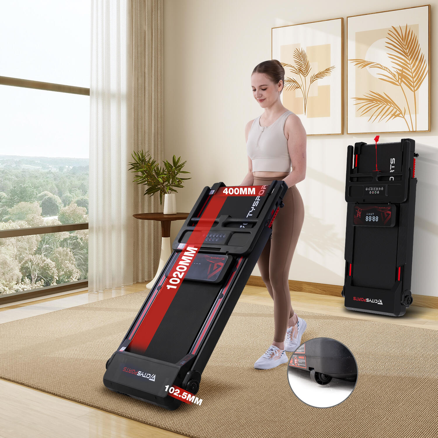 Passadeira CITYSPORTS Preto Dobrável Inclinação 7,7% 1400W- 8 km/h 6/7