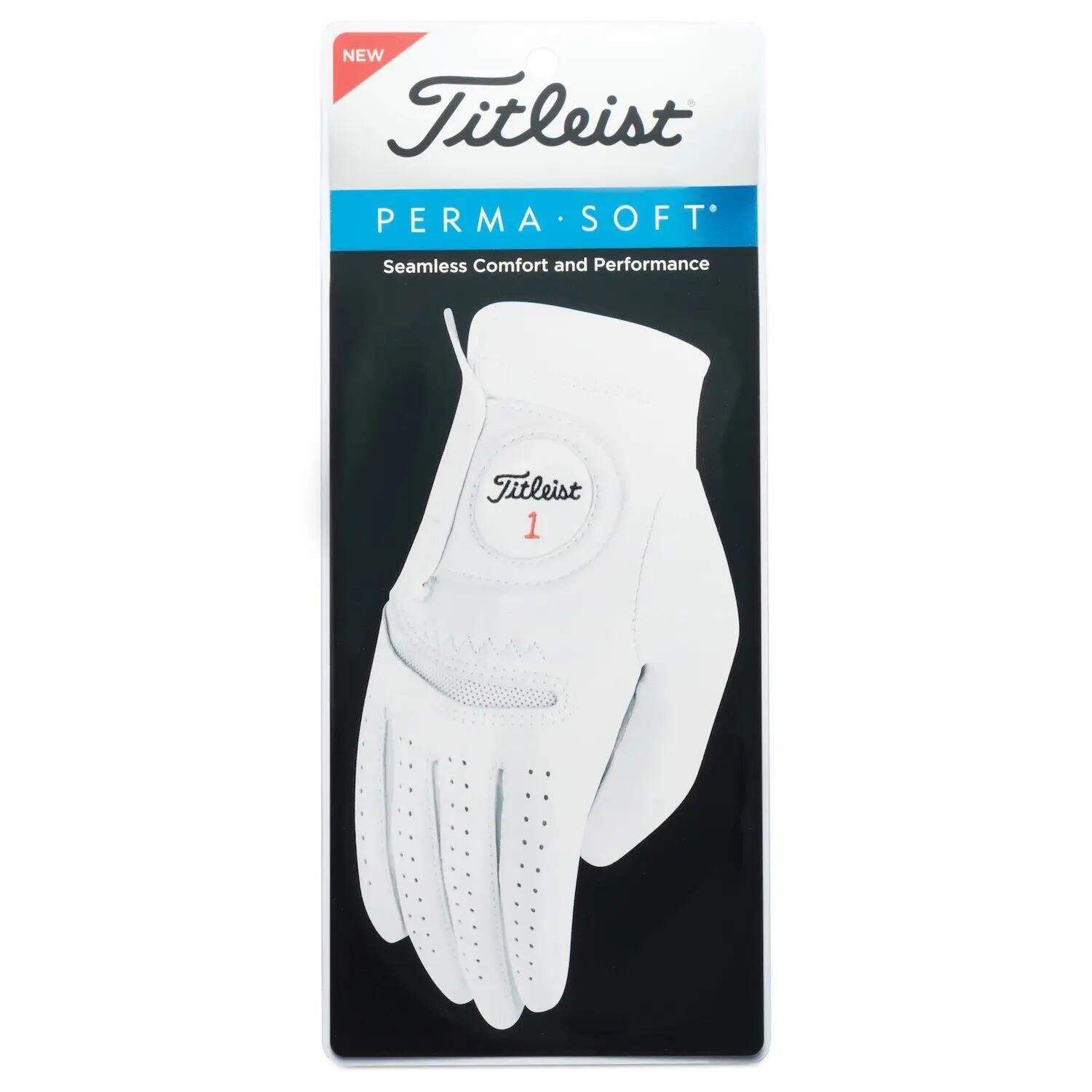 Guante Golf Titleist Perma-Soft Hombre Blanco para Zurdos 4/4