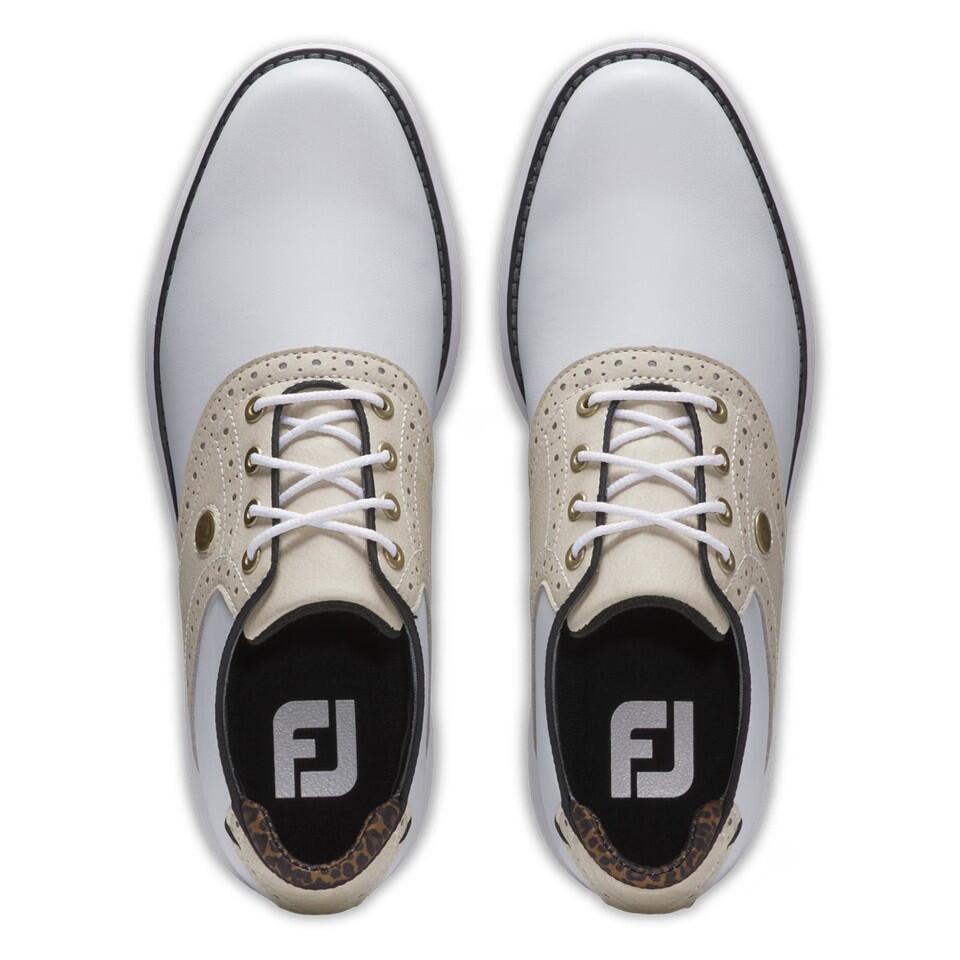Zapatos Golf Footjoy Traditions Mujer Blanco y Marrón 4/4