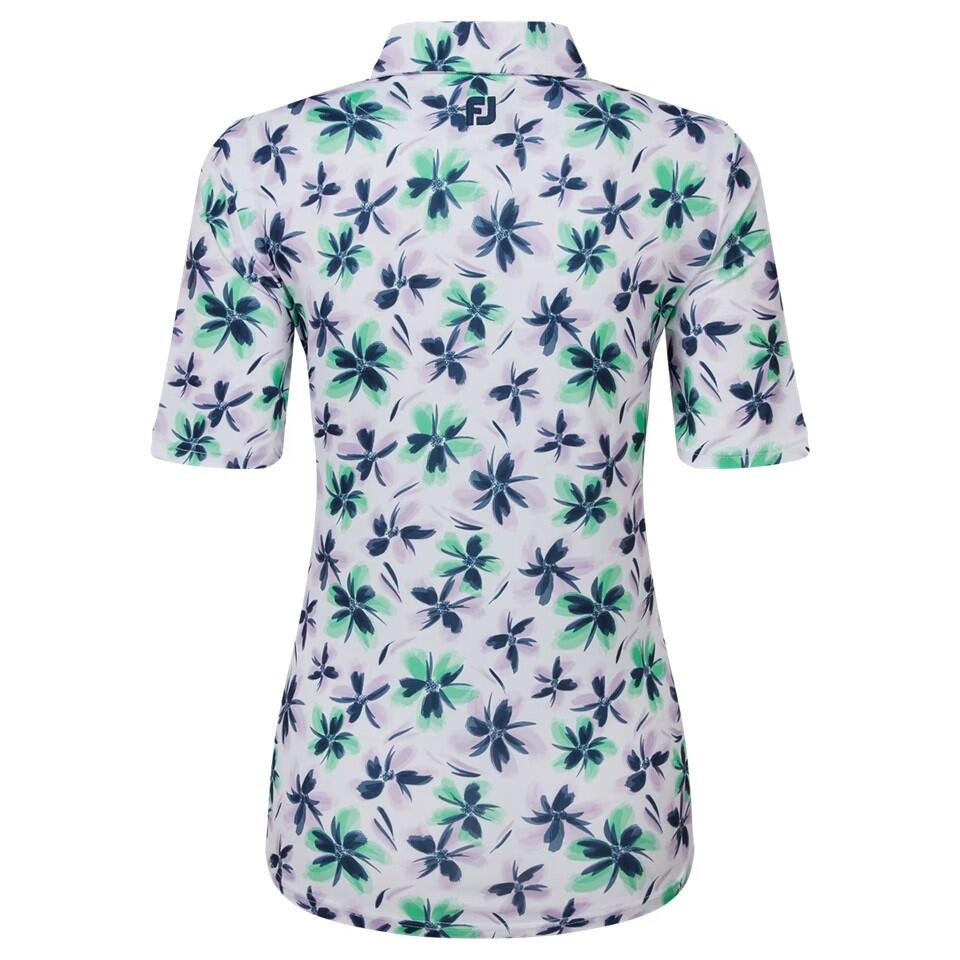 Polo Golf Footjoy Floral Print Lisle Mujer Lila 3/3