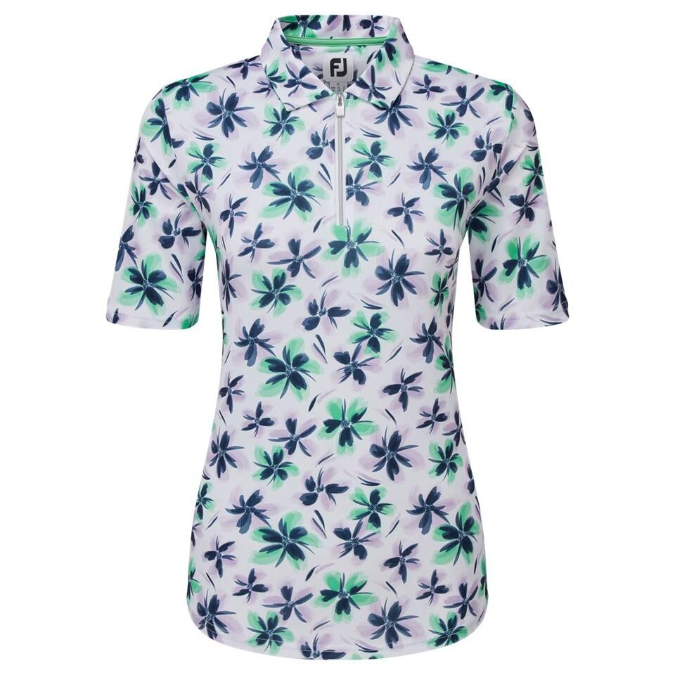 Polo Golf Footjoy Floral Print Lisle Mujer Lila 2/3