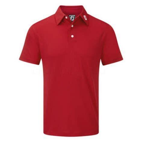 Polo da golf da uomo Footjoy Stretch Pique tinta unita rossa 3/4