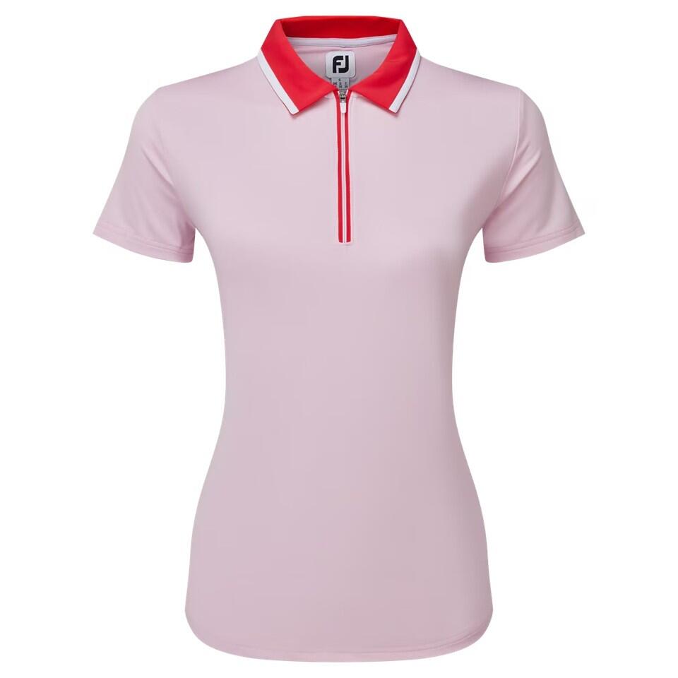 Polo Golf Footjoy Colour Block Lisle Mujer Rosa 2/3