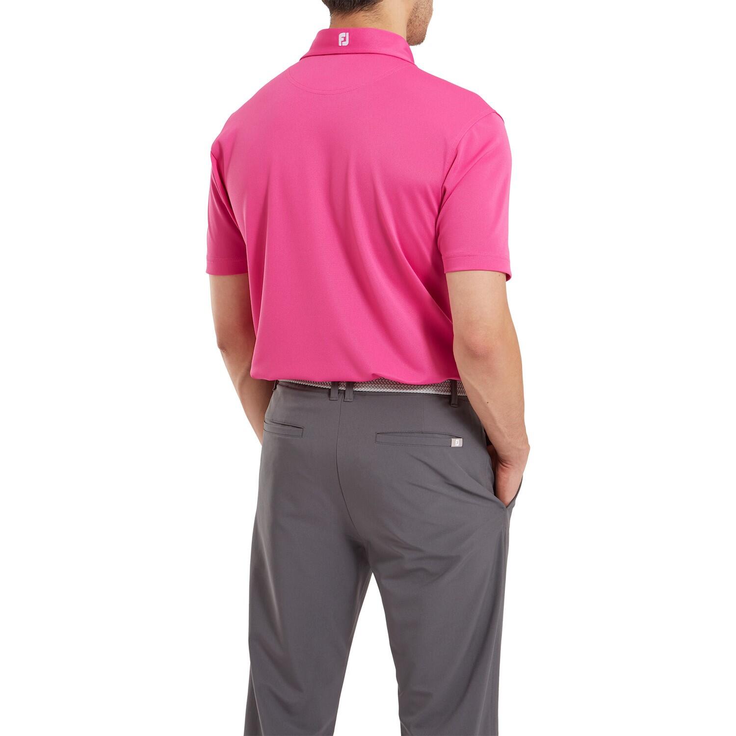 Polo de golf Footjoy Stretch Pique Solid pour hommes, fuchsia 2/5