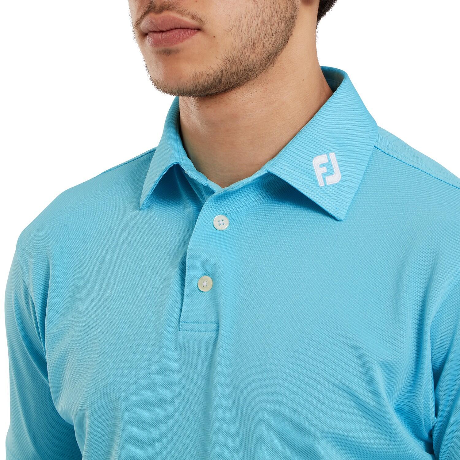 Polo da golf da uomo Footjoy Stretch Pique Solid, blu 5/5