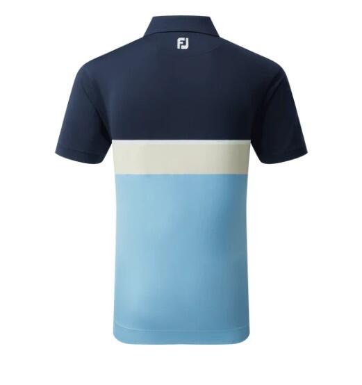 Polo da golf da uomo Footjoy Colour Lisle blu 4/4