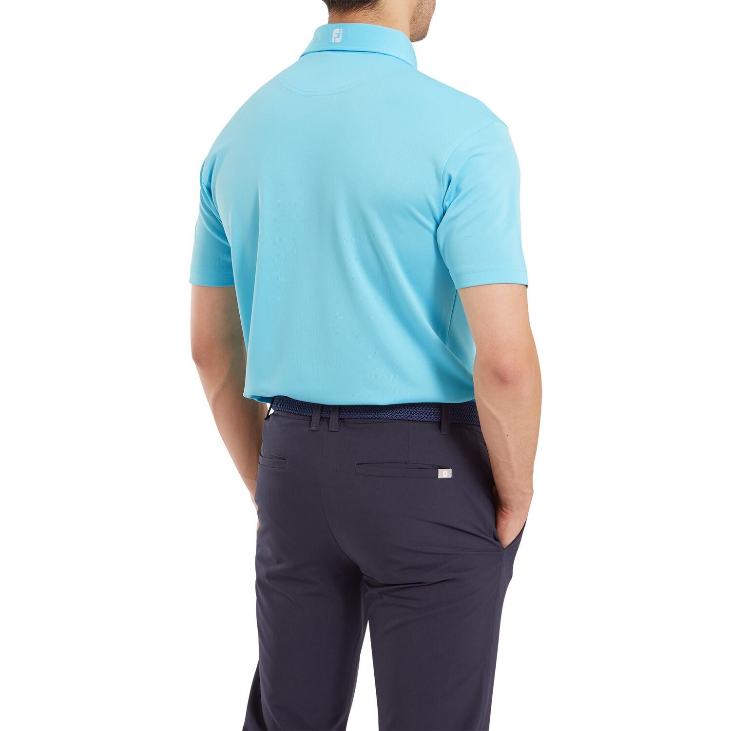 Polo da golf da uomo Footjoy Stretch Pique Solid, blu 3/5