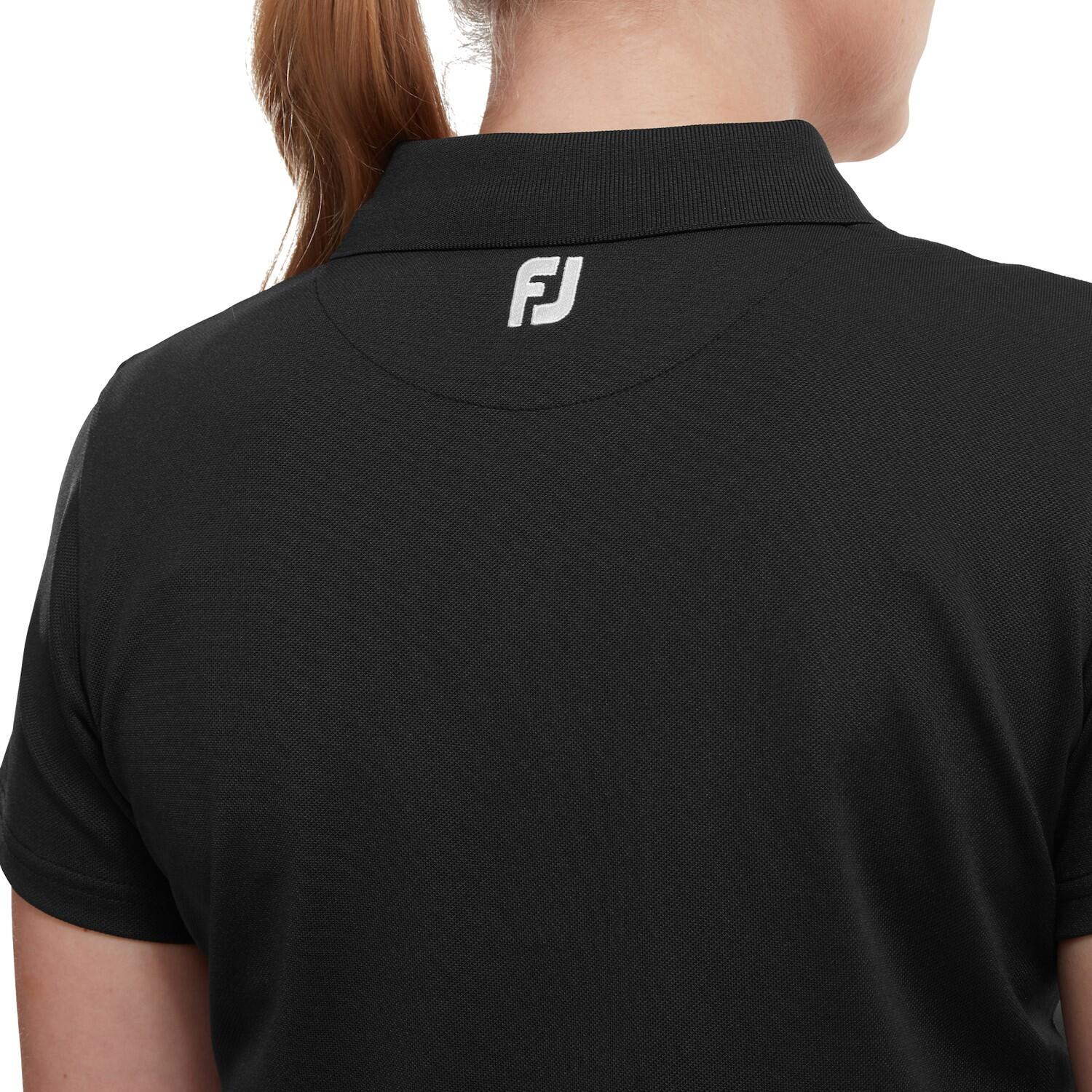 Polo Golf Footjoy Stretch Pique Shirt Mujer Negro 3/5