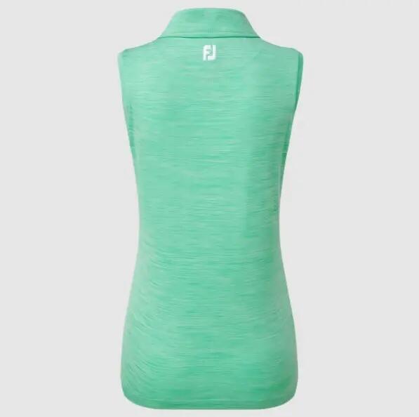 Polo de golf sans manches Footjoy Interlock pour femme, vert 2/2