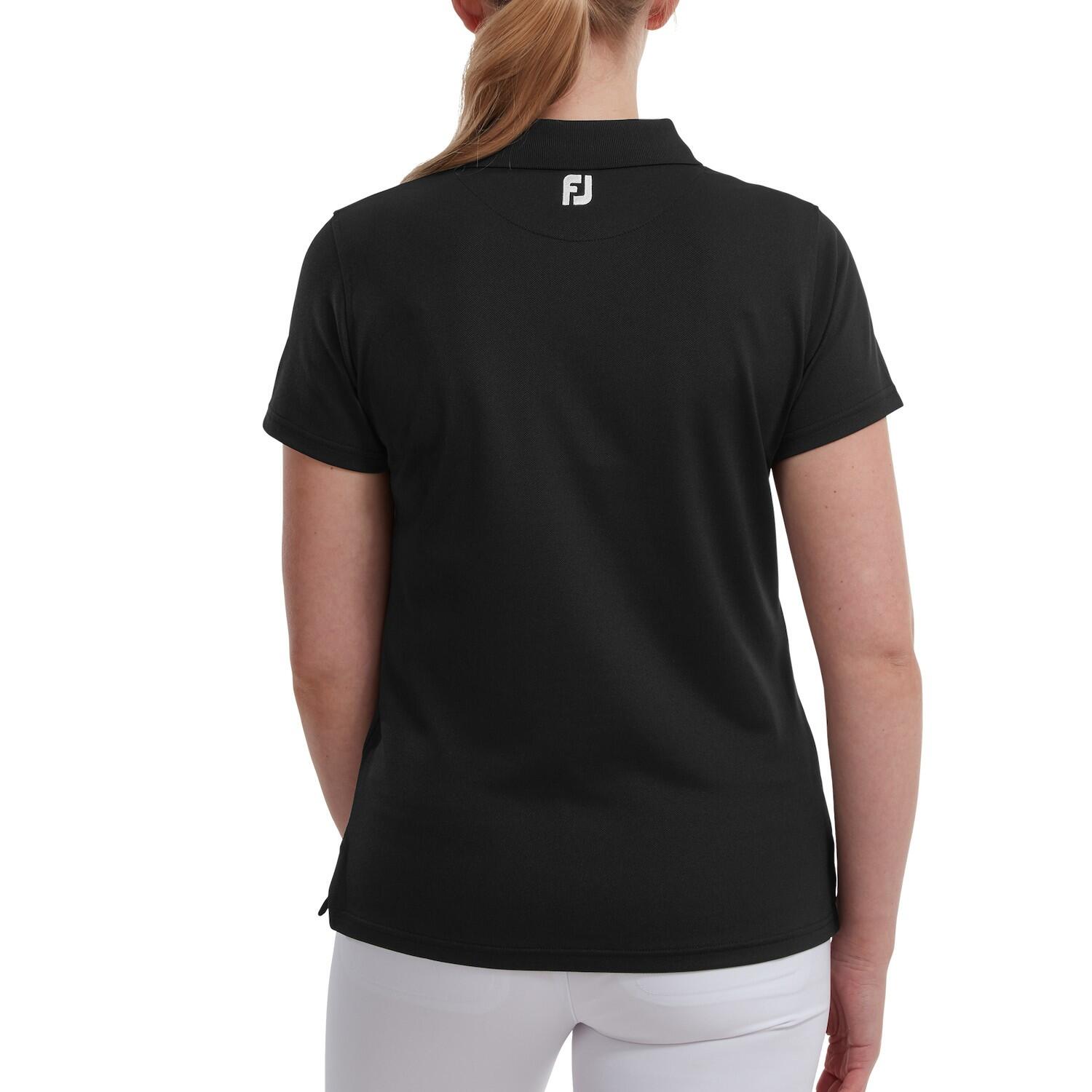 Polo Golf Footjoy Stretch Pique Shirt Mujer Negro 2/5