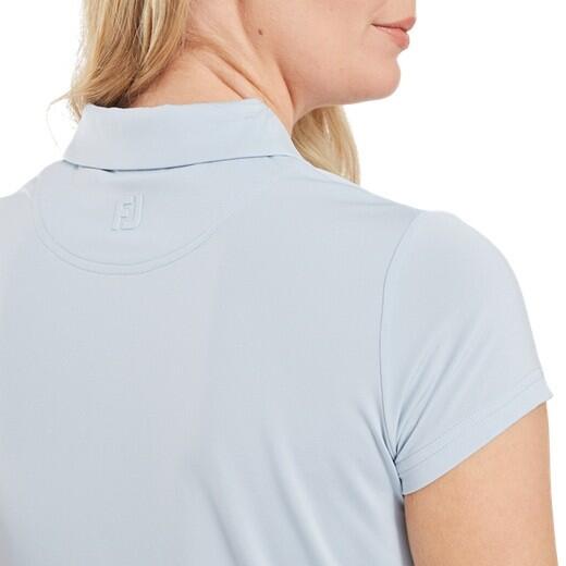 Polo da golf da donna Footjoy Cap Sleeve Lisle, blu chiaro 3/3