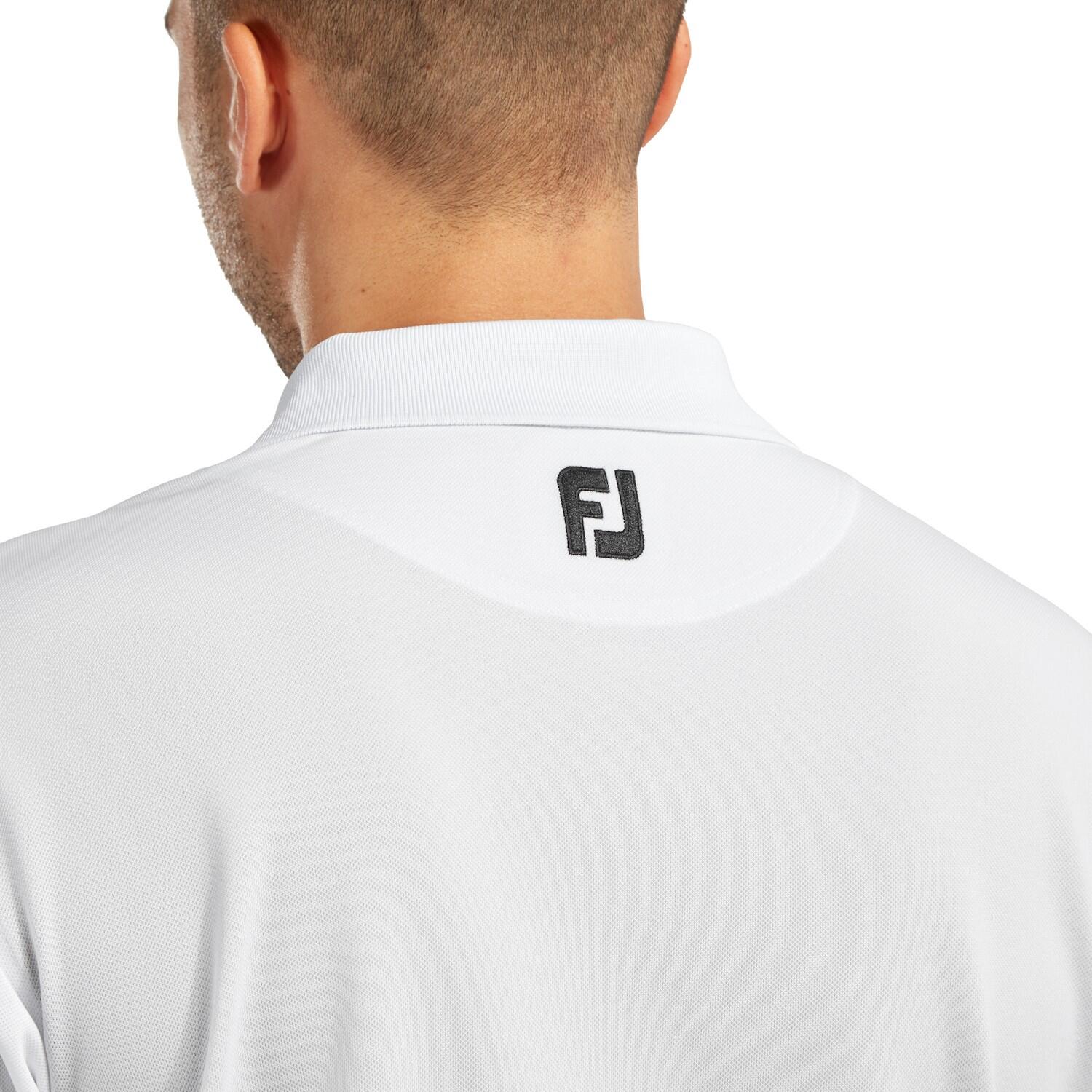 Polo Golf Footjoy Stretch Pique Solid Shirt Hombre Blanco 3/4