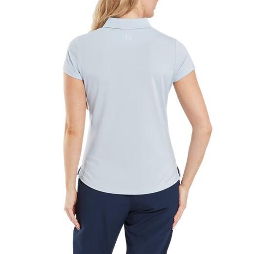 Polo da golf da donna Footjoy Cap Sleeve Lisle, blu chiaro 2/3