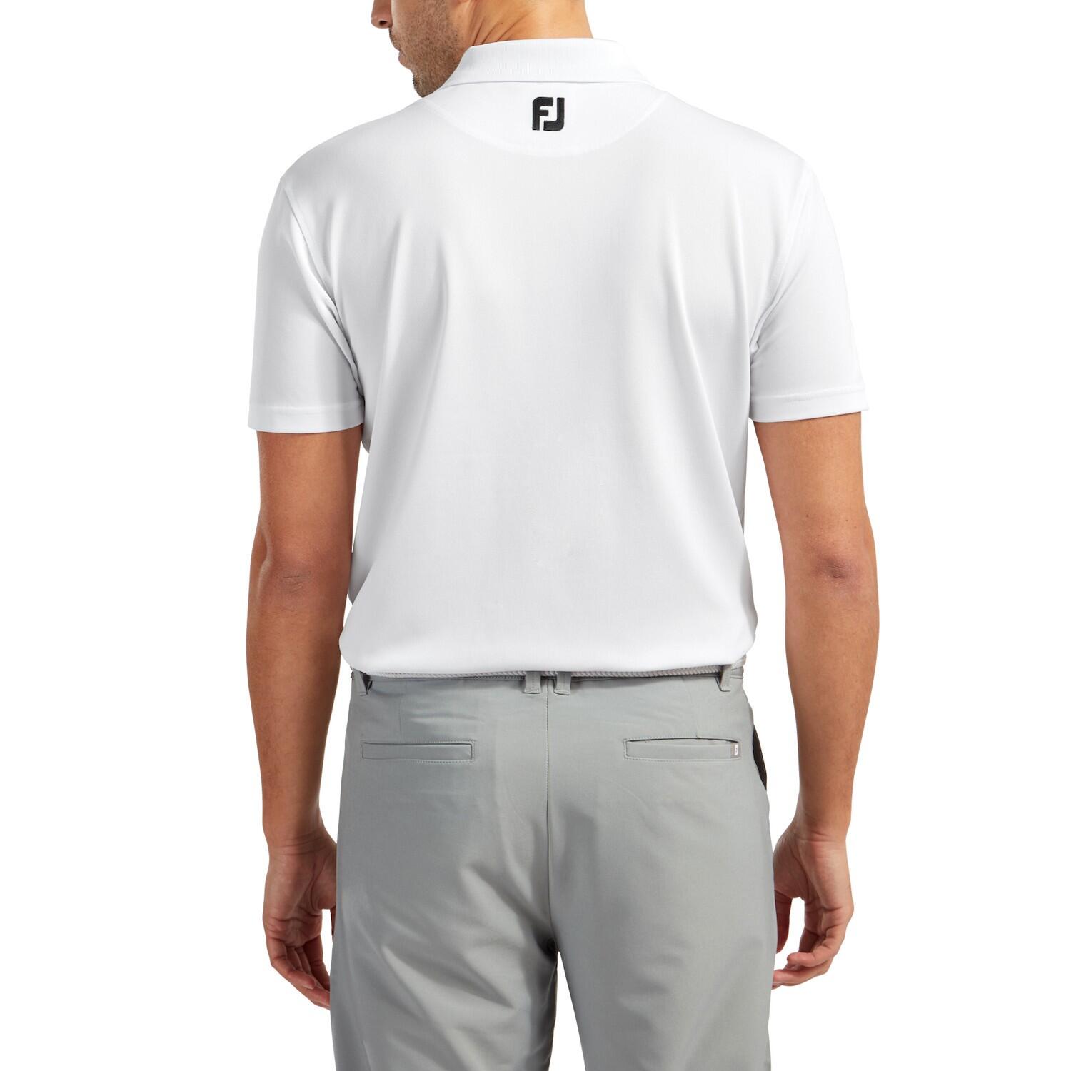 Polo Golf Footjoy Stretch Pique Solid Shirt Hombre Blanco 2/4