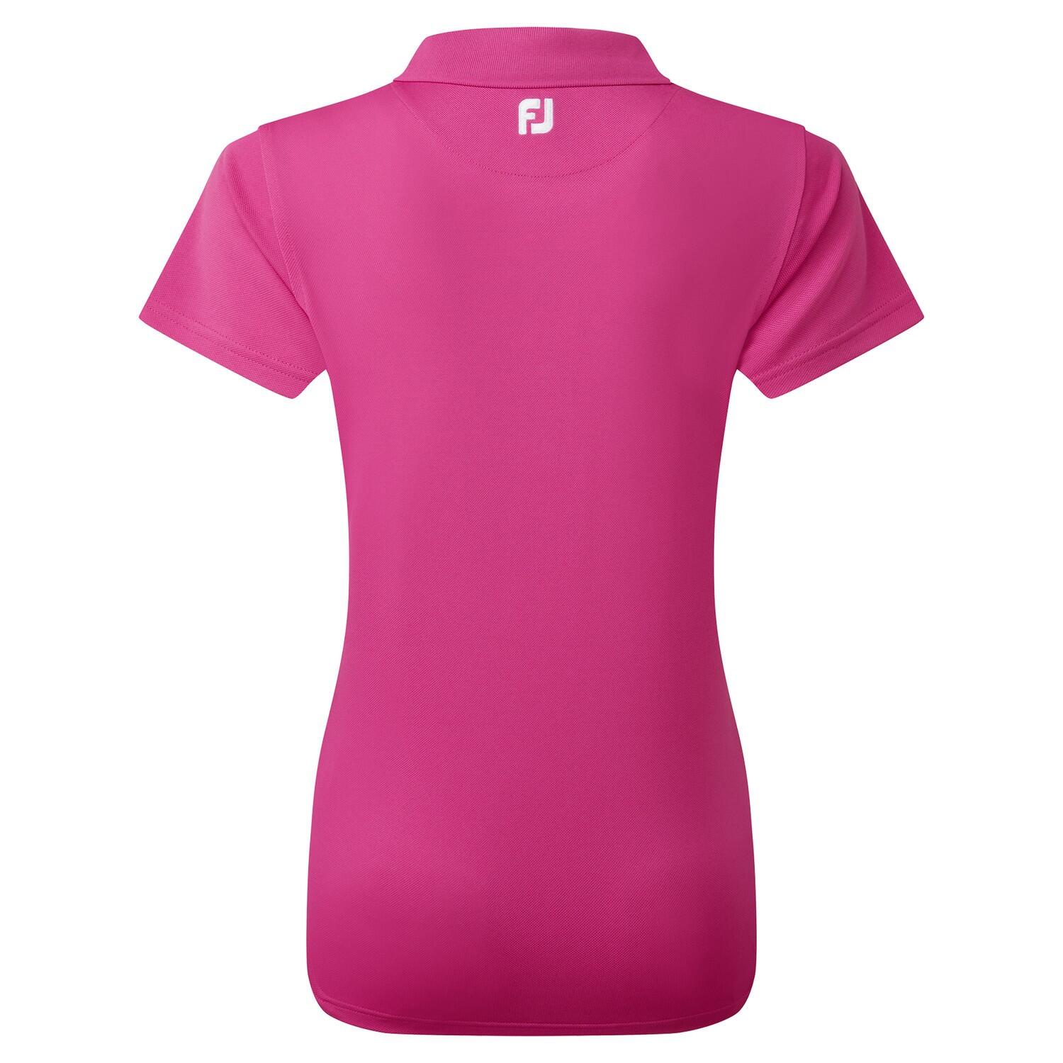 Polo da golf in piqué elasticizzato Footjoy da donna, fucsia 5/5
