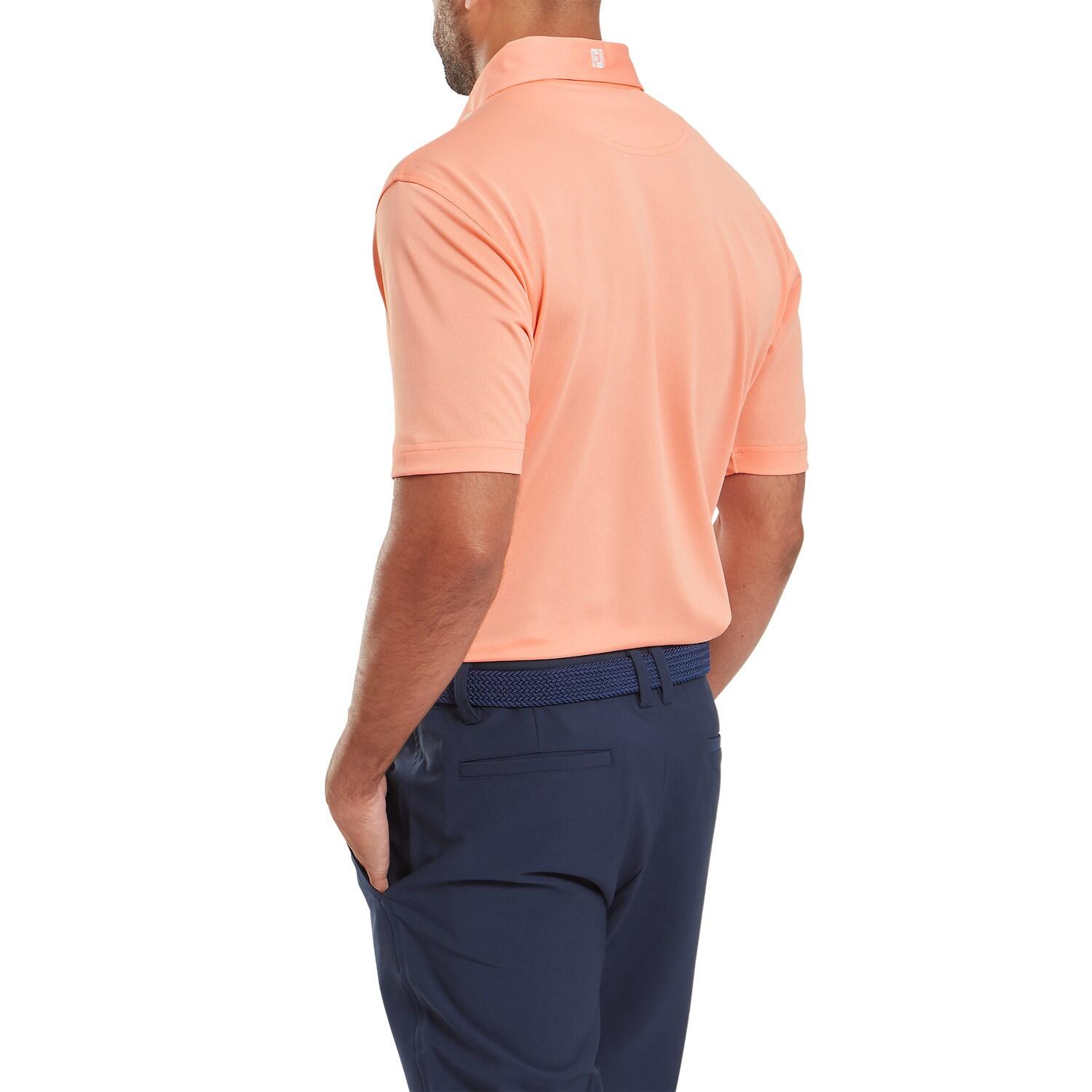 Polo da golf da uomo Footjoy Stretch Pique tinta unita, arancione 2/5