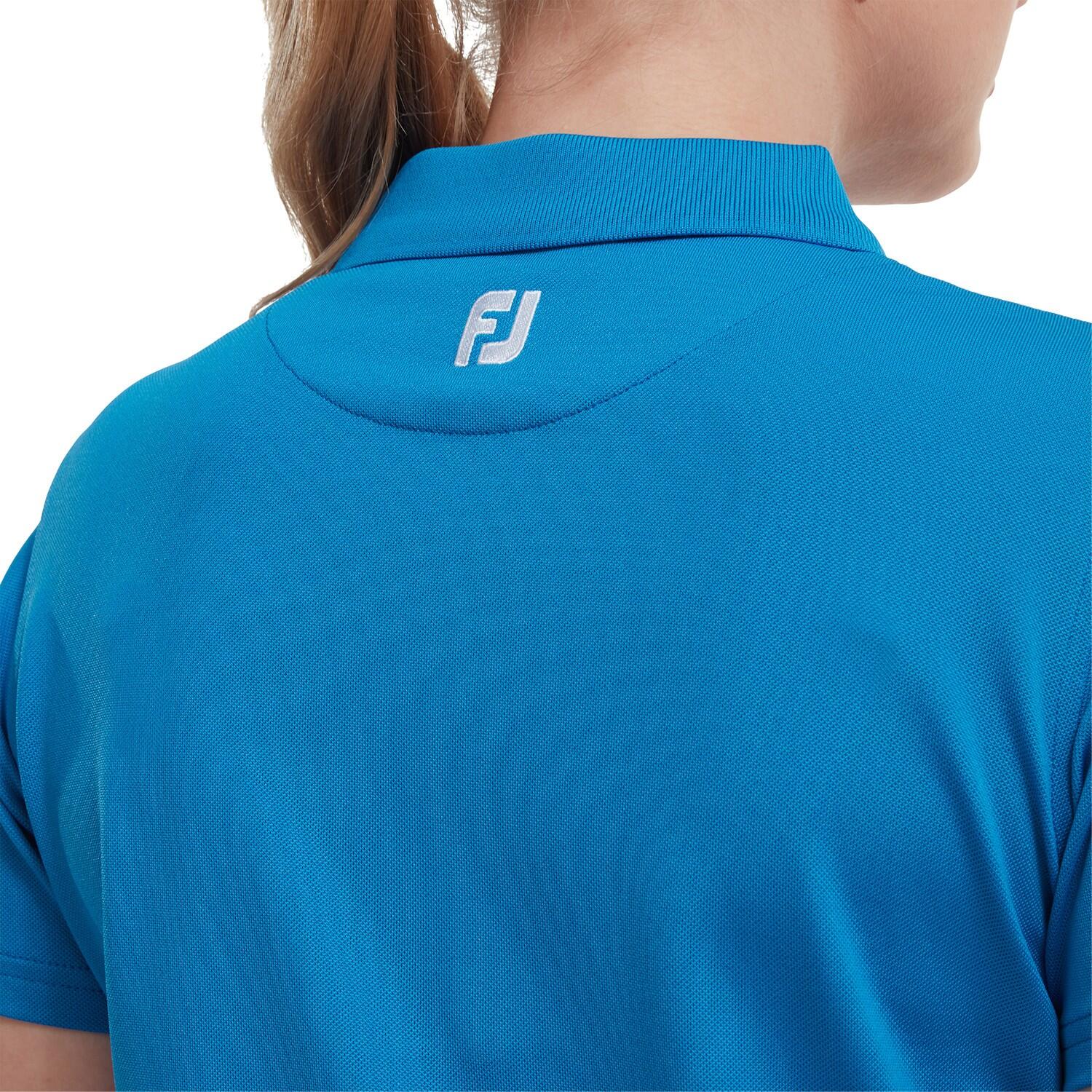 Polo da golf in piqué elasticizzato Footjoy da donna, blu 3/3