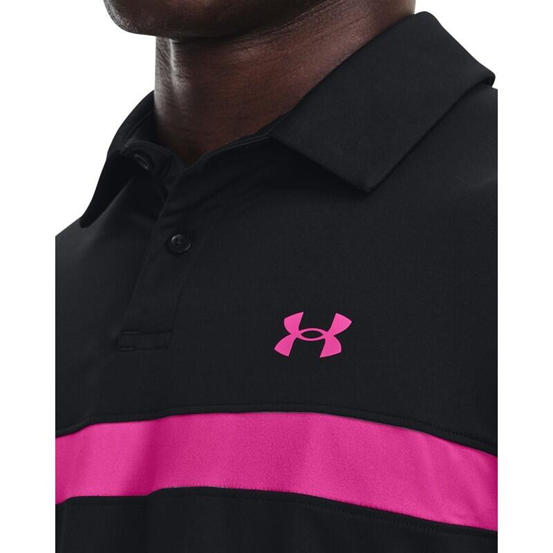 Polo Golf Under Armour T2G Blocked Hombre Negro Y Rosa 5/5