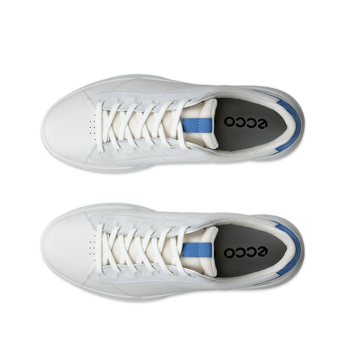 ECCO Men Street Vibe Sapatos de golfe para homem, Branco/Azul Federal 5/6