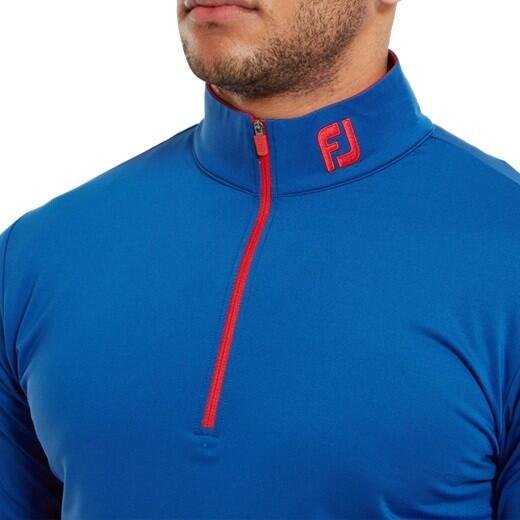 Maillot de golf intermédiaire Footjoy Colour Block pour homme, bleu et rouge 3/3