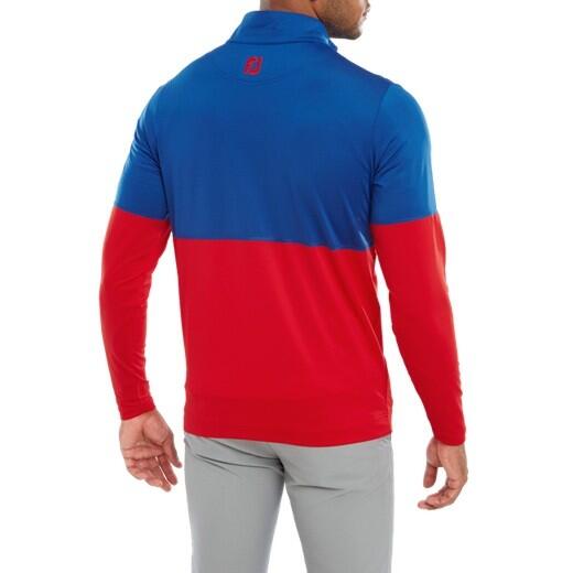 Maillot de golf intermédiaire Footjoy Colour Block pour homme, bleu et rouge 2/3