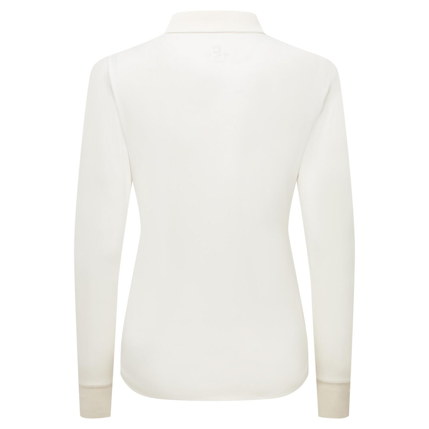 Polo termica da golf a maniche lunghe da donna Footjoy ThermoSeries, bianca 2/2