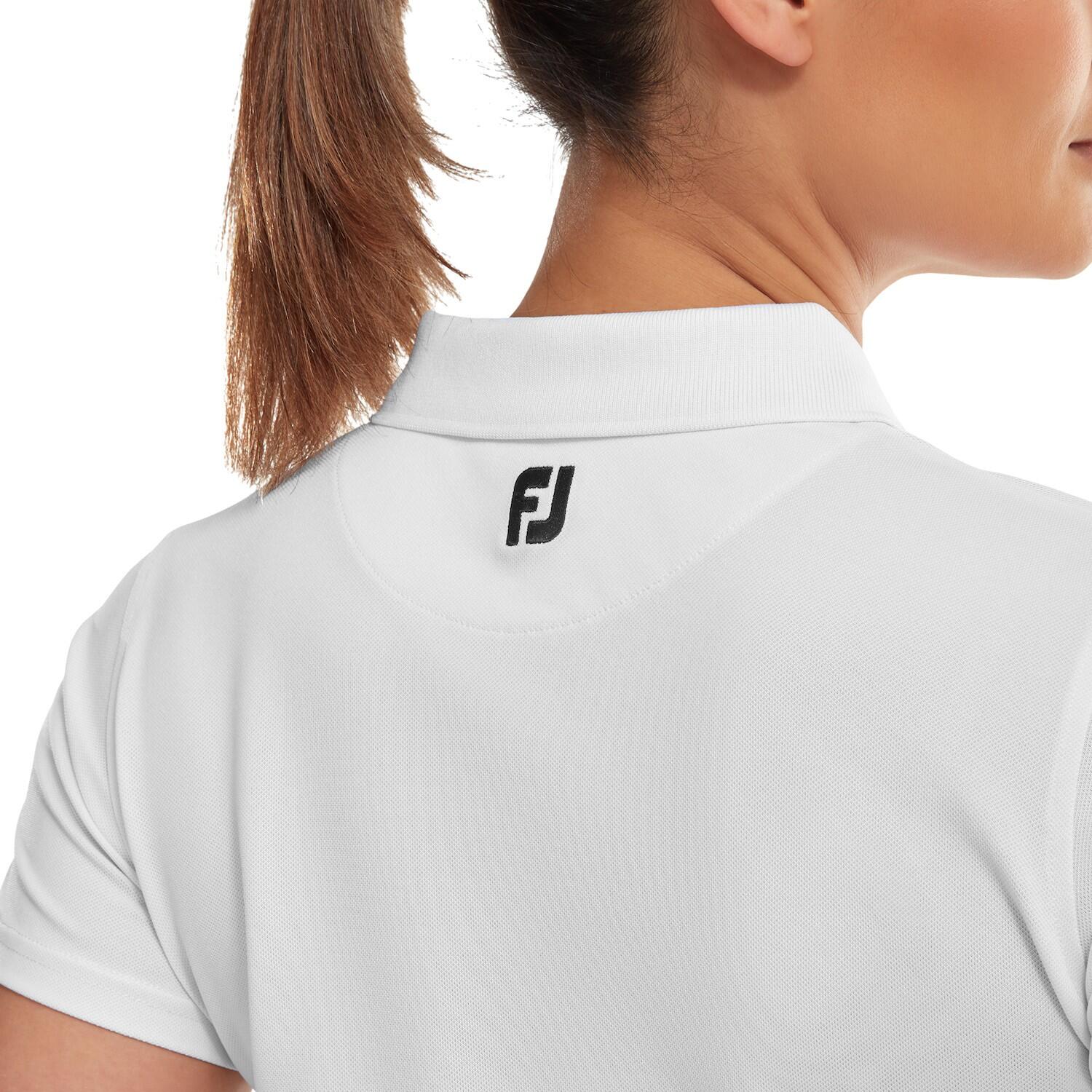 FOOTJOY PIQUET STRETCH SOLID WHITE - POLO DA DONNA 3/3