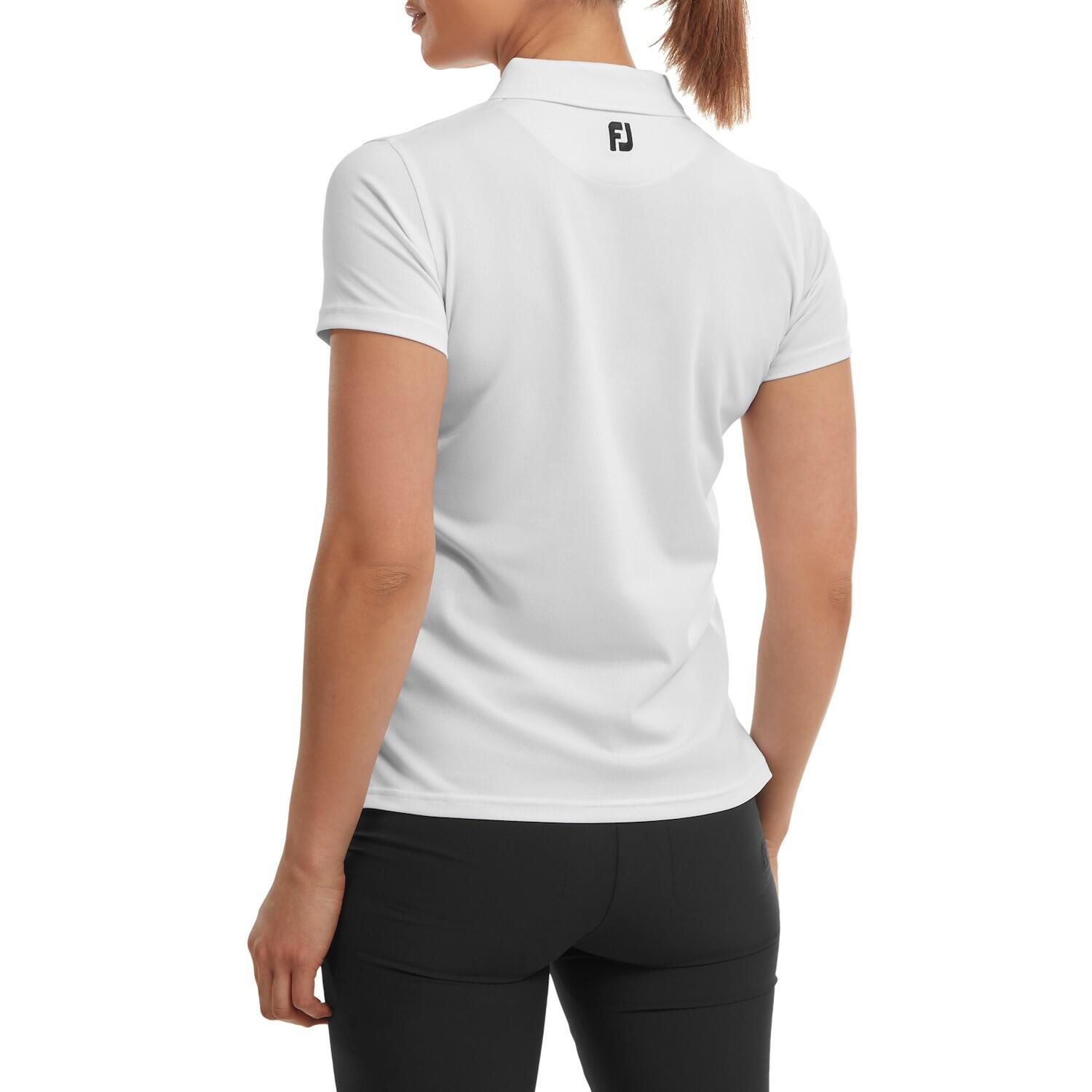 FOOTJOY PIQUET STRETCH SOLID WHITE - POLO DA DONNA 2/3