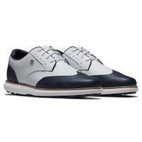 Scarpa da golf senza tacchetti Footjoy Traditions da donna, bianca e blu 4/4