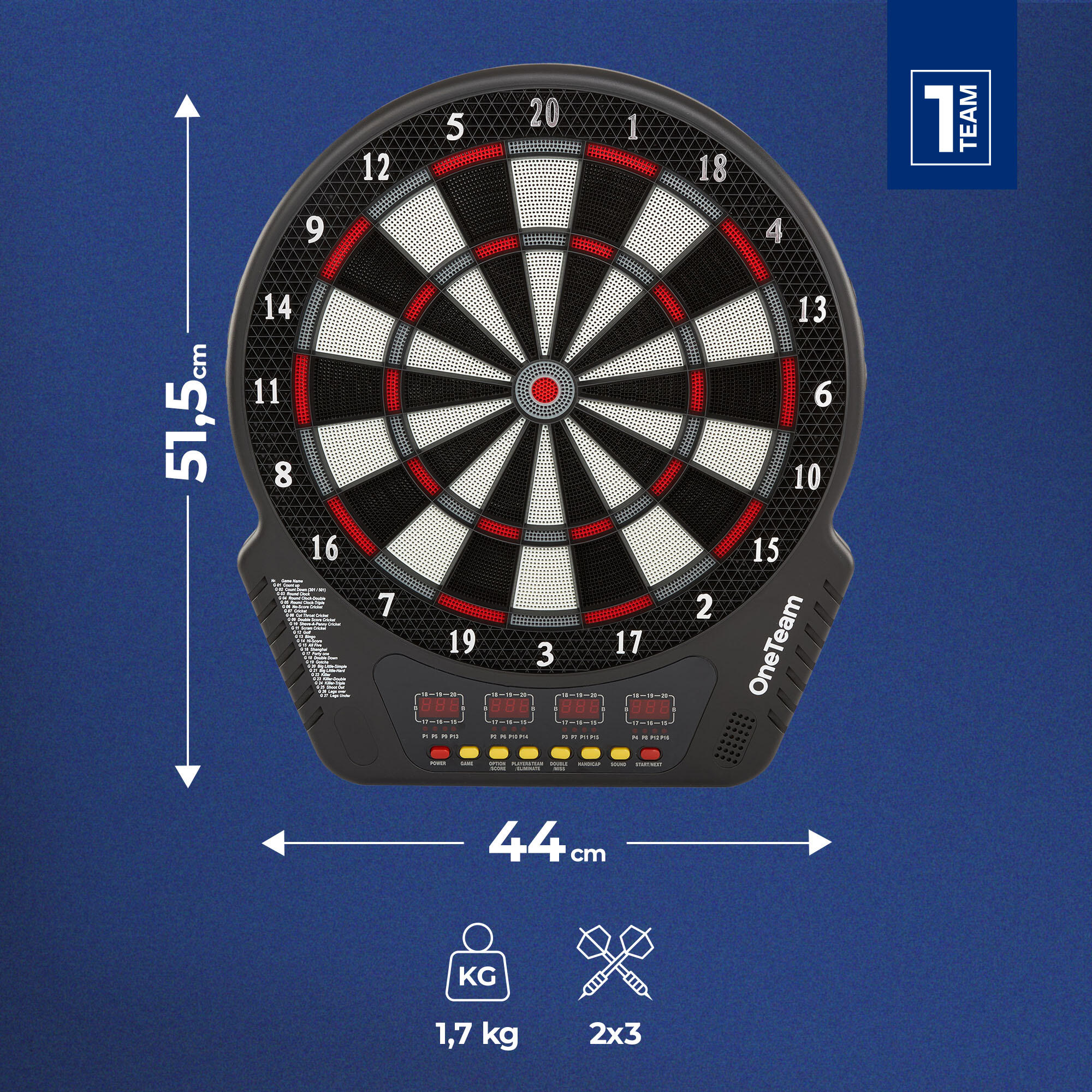 Elektronisch dartbord OneTeam TargetJoy 2/7