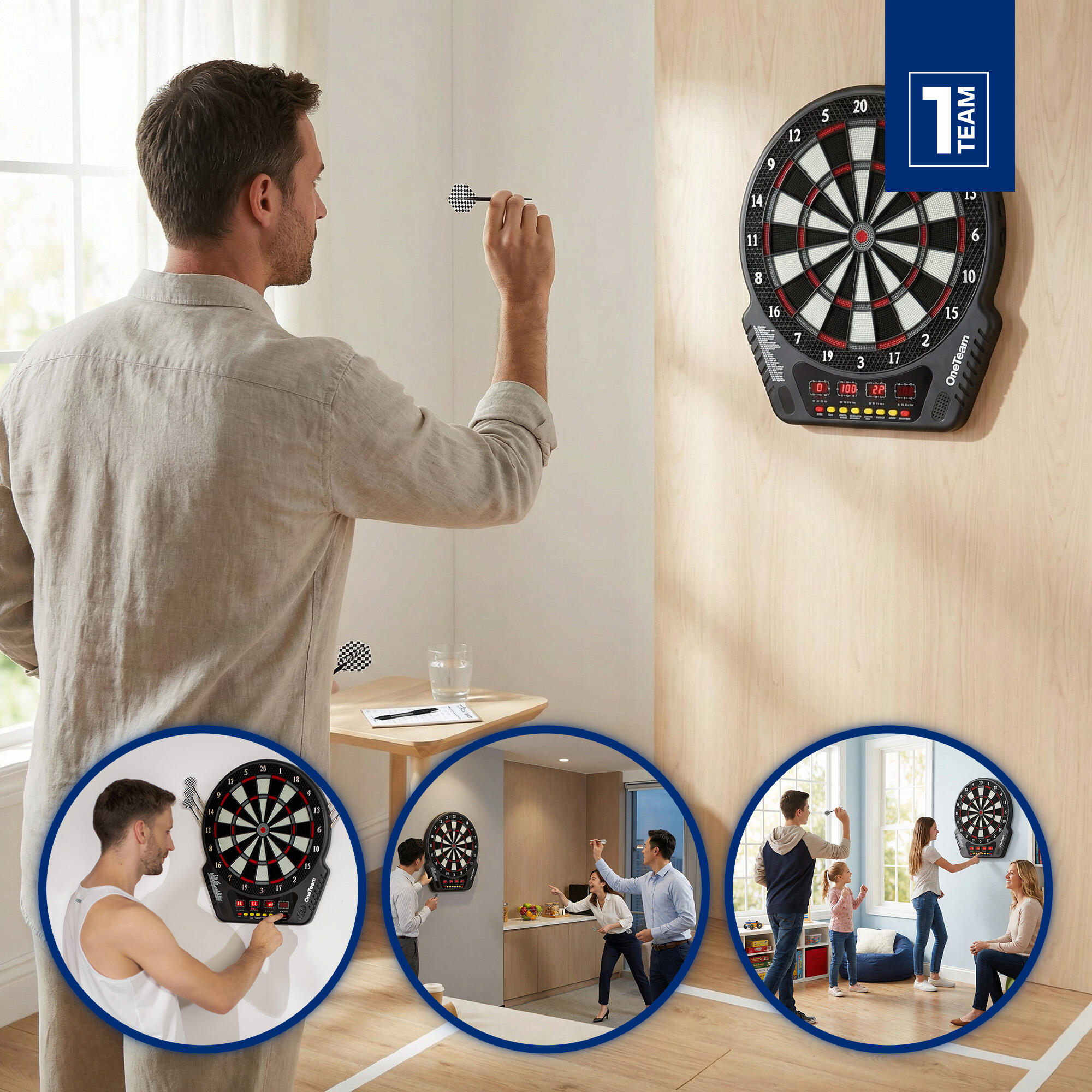 Elektronisch dartbord OneTeam TargetJoy 5/7