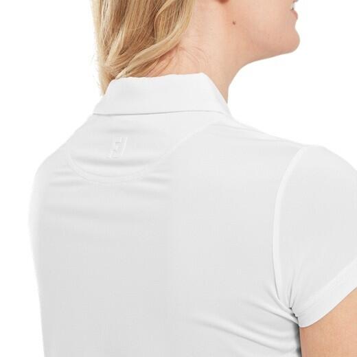 Polo da golf da donna Footjoy Cap Sleeve Lisle, bianca 3/3