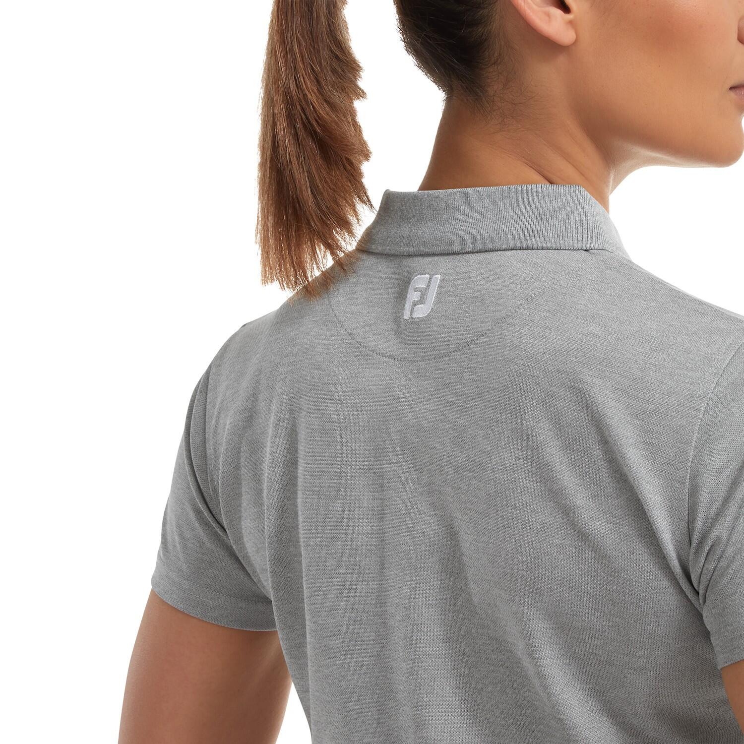 Polo da golf in piqué elasticizzato Footjoy da donna, grigia 3/5