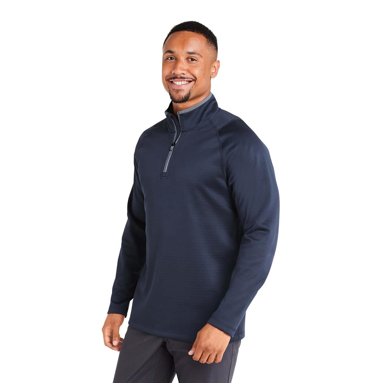 Jersey Golf Puma Waffle Fleece 1/4 Zip Hombre Azul Marino 4/4