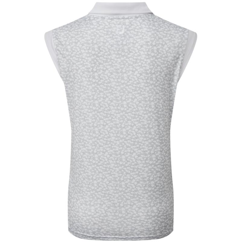 Polo Golf Footjoy Cap Sleeve Print Interlock Mujer Gris 2/2
