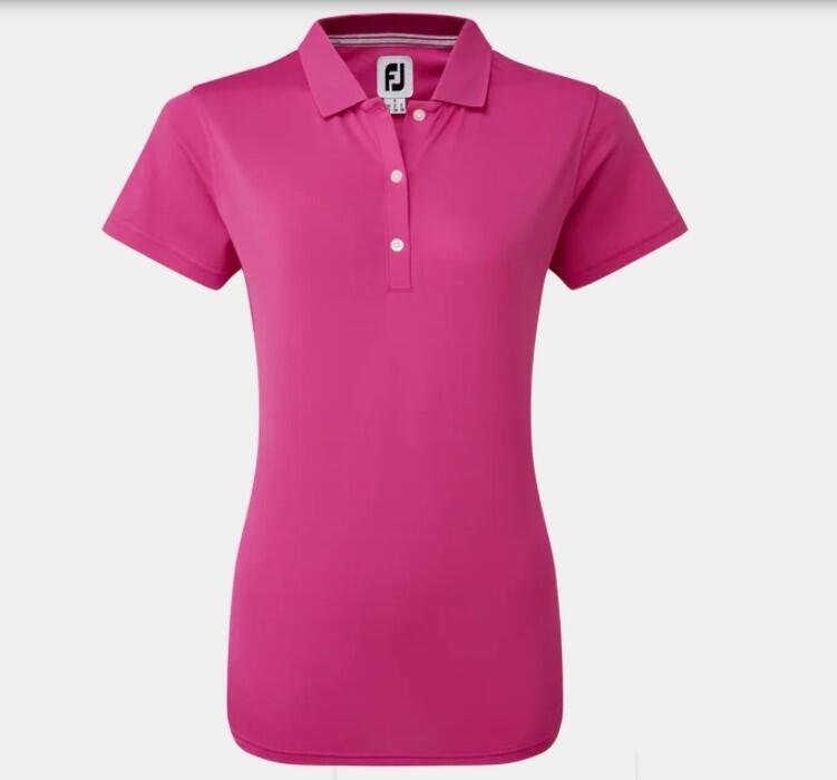 Polo da golf in piqué elasticizzato Footjoy da donna, fucsia 4/5