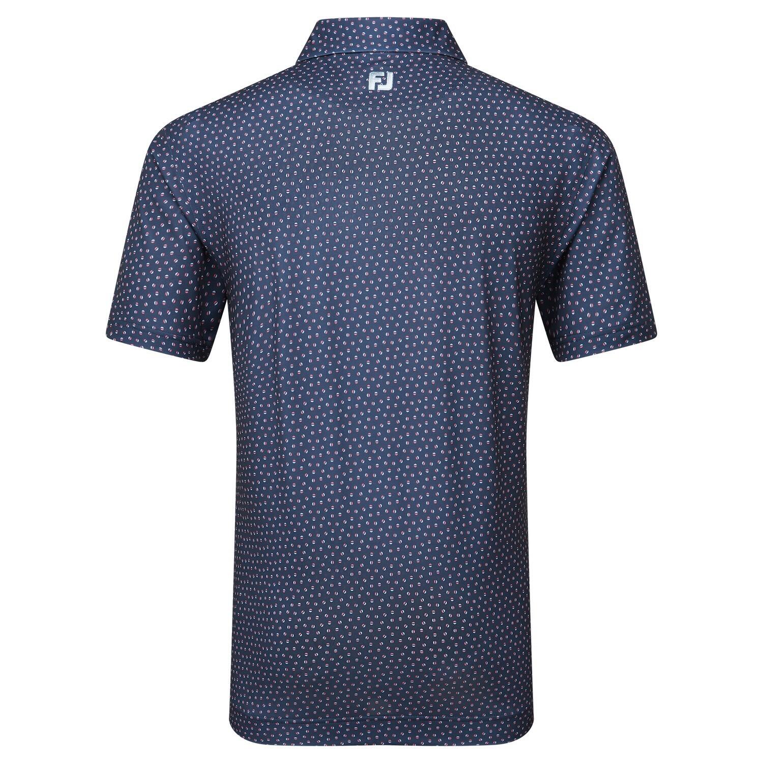 Polo da golf da uomo Footjoy Bounce Print Piqué, blu 4/5