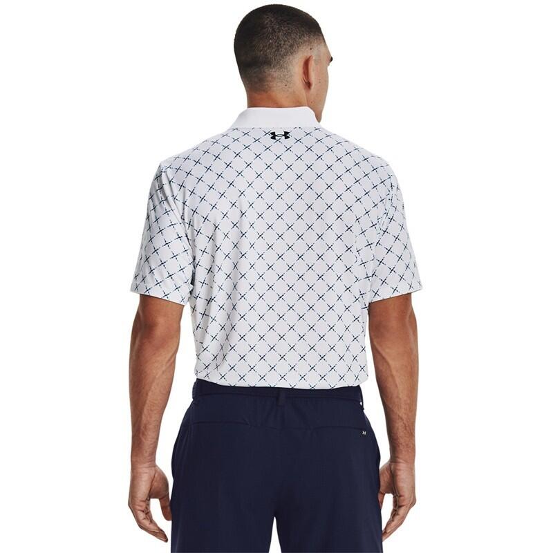 Polo Golf Under Armour Printed Hombre Blanco 2/4