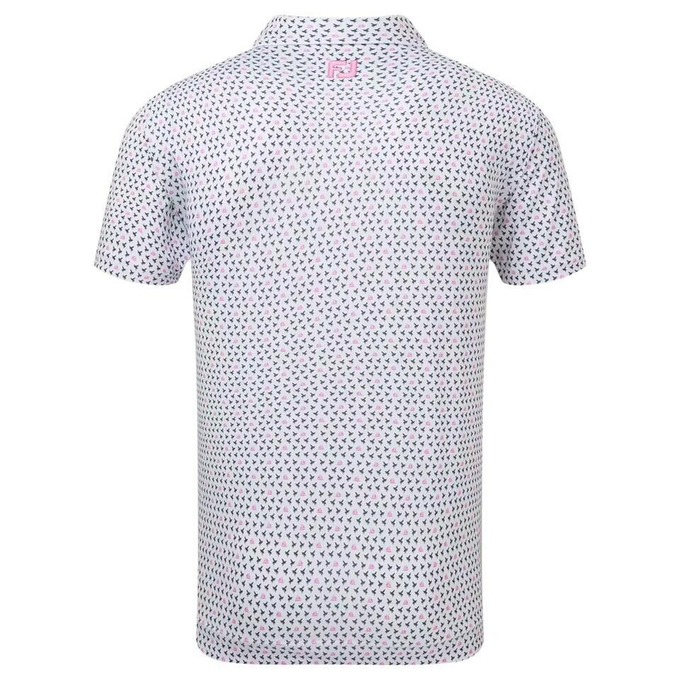 Polo Golf Footjoy Flying Wasp Print Lisle Hombre Rosa 3/3