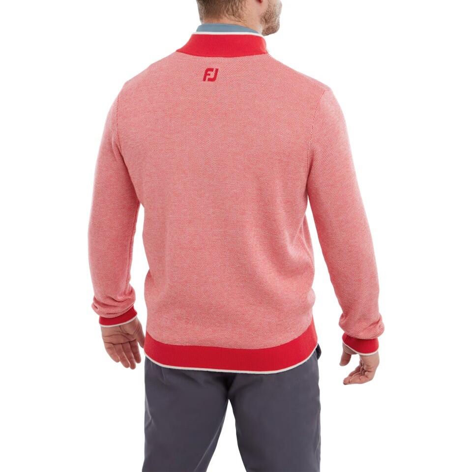 Chaqueta Golf Footjoy Full Zip Lined Pullover Hombre Rojo 2/5