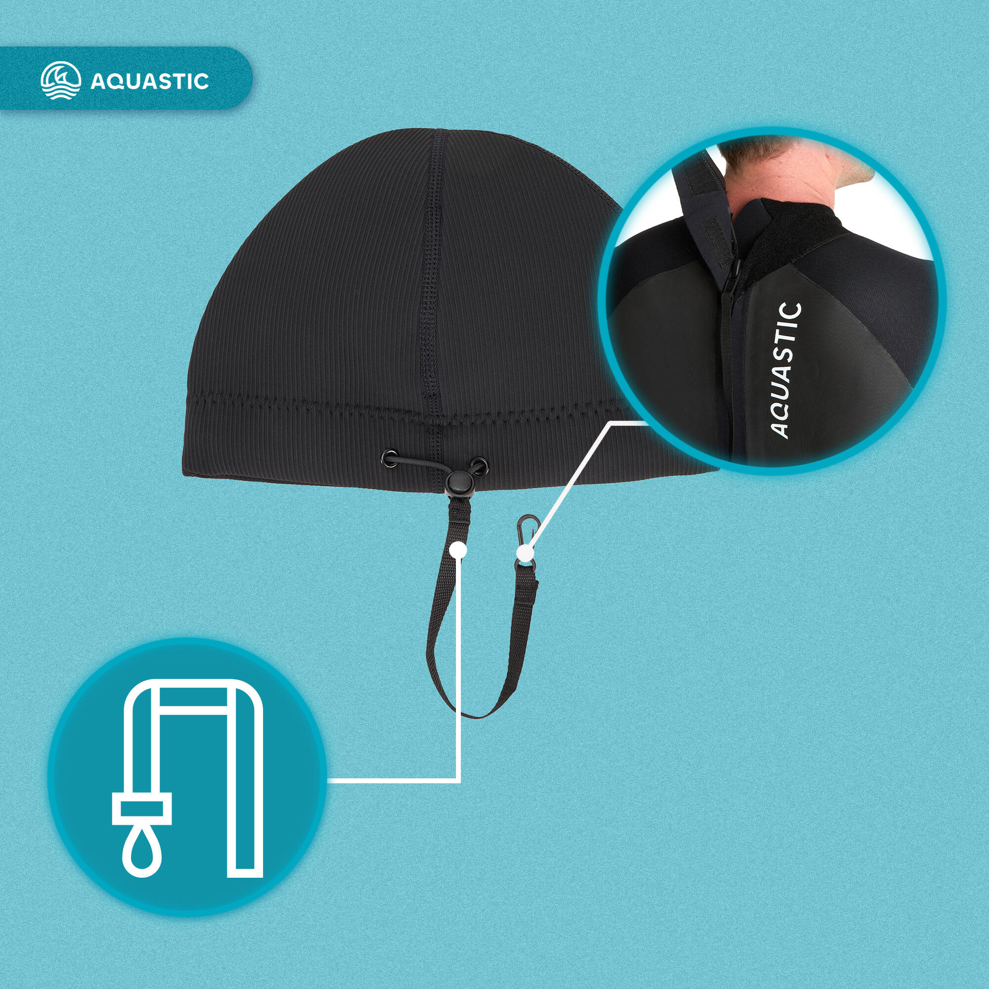 AQUASTIC Wintstick Beanie Gorro de neopreno de 3 mm 5/7