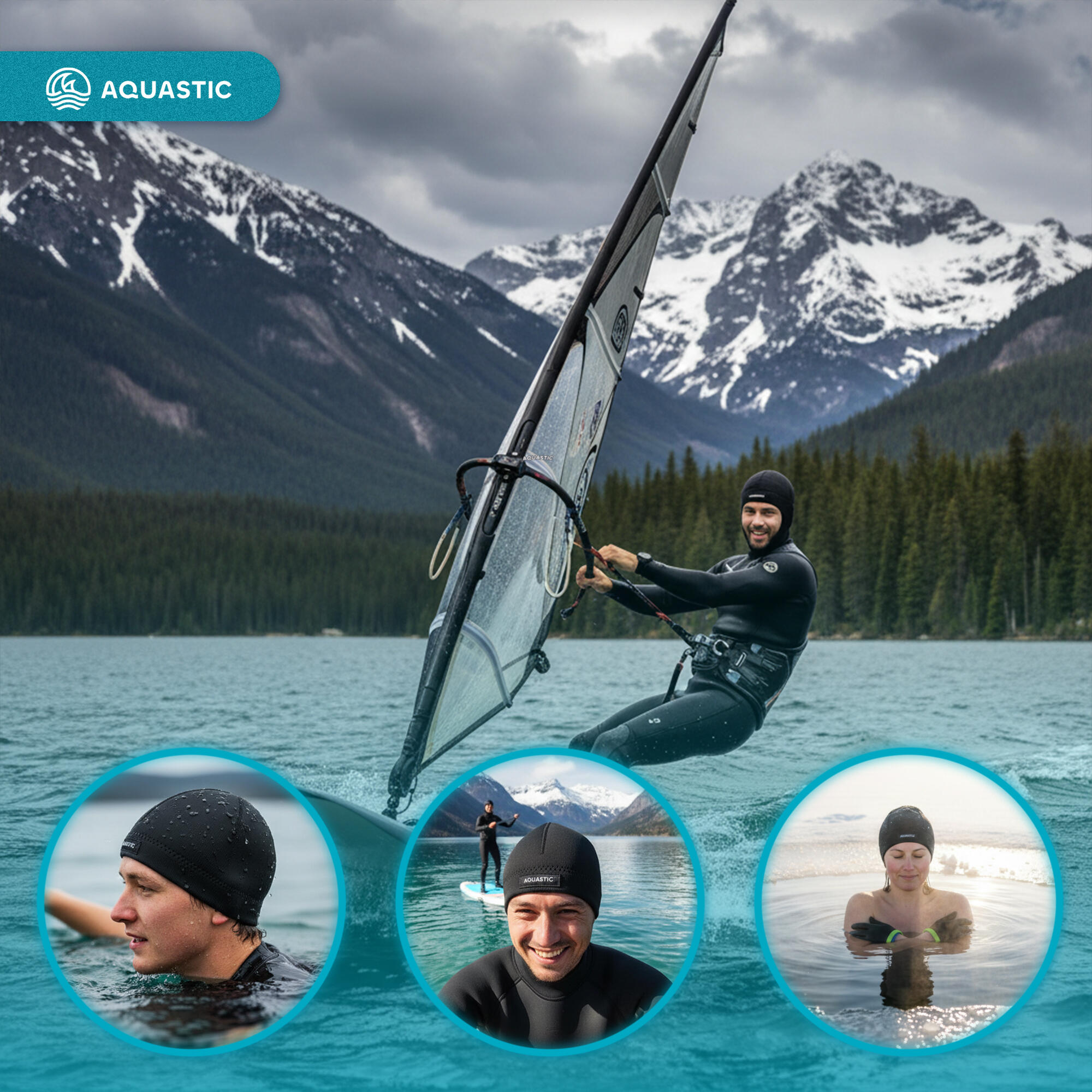 AQUASTIC Wintstick Beanie Gorro de neopreno de 3 mm 4/7