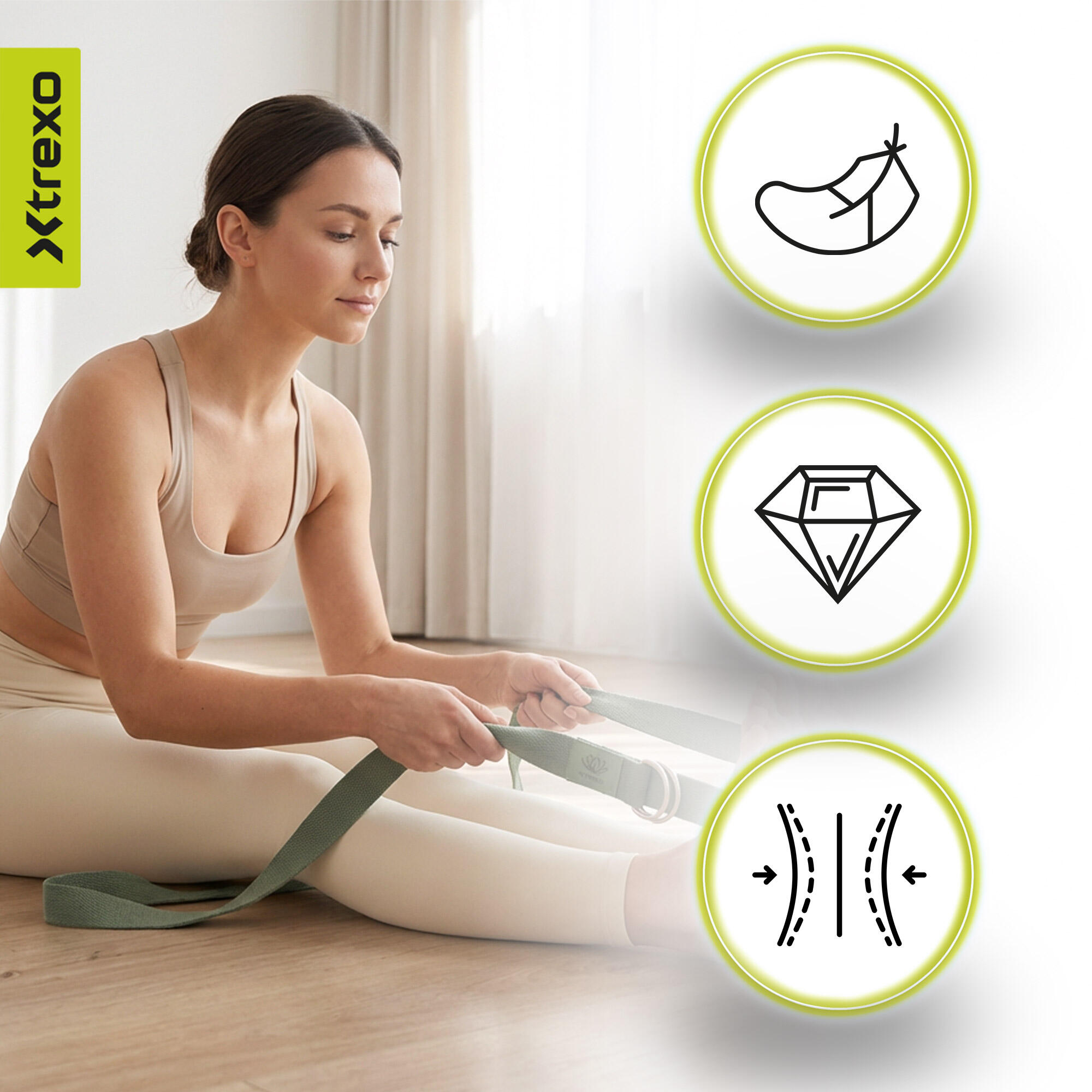 Correa de yoga XTREXO TXO-B4Z026-GN 6/7