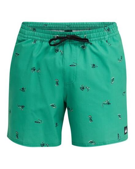 Short de bain STRETCH PRINTED VOLLEY 16" Vert Homme