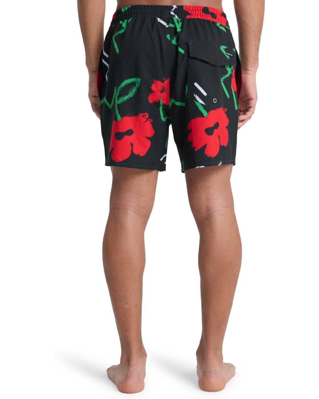 Zwembroek STRETCH PRINTED VOLLEY 16" Braun Heren 3/4