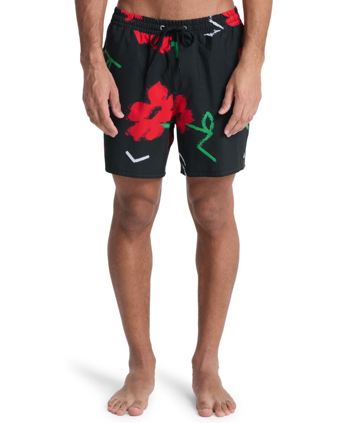 Zwembroek STRETCH PRINTED VOLLEY 16" Braun Heren 2/4