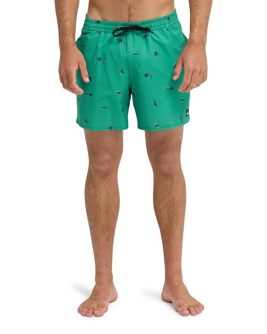 Schwimmshorts STRETCH PRINTED VOLLEY 16" Grün Herren 2/4