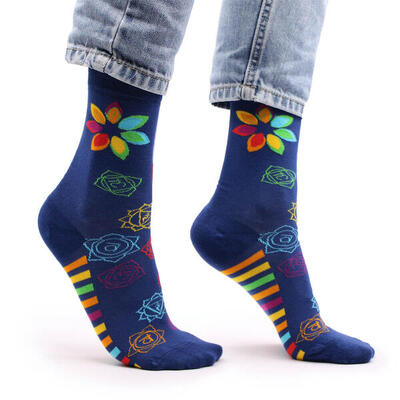 Hop hare bamboe sokken - regenboog chakra's